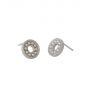 Hot Shell Pearl Geometry Hollow Circle 925 Sterling Silver Stud Earrings