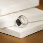 Nuevo anillo ajustable de plata de ley 925 con cuadrado negro de Geometry