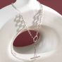 Simple TO Shape Chian 925 Sterling Silver Choker Necklace