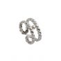Fashion Beads Doule Layer H 925 Sterling Silver Adjustable Ring
