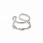 Irregular Doule Layer 925 Sterling Silver Adjustable Ring