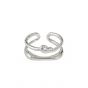 Irregular Double Layer Knot 925 Sterling Silver Adjustable Ring