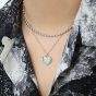 Fashion Irregular Heart Love 925 Sterling Silver Necklace