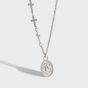 Gift Oval Tag Cross Chain 925 Sterling Silver Necklace