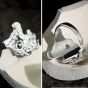 Модное регулируемое кольцо с нерегулярной текстурой лавы из стерлингового серебра 925 пробы