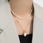 Fashion Baroque Freshwater Pearl 925 Sterling Silver Necklace