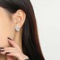 Simple Geometry Wave 925 Sterling Silver Stud Earrings
