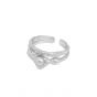 Irregular Hollow Beads 925 Sterling Silver Adjustable Ring