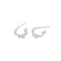 Geometry Irregular C Shape 925 Sterling Silver Hoop Earrings