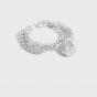 Fashion Double Layer Beads 925 Sterling Silver Adjustable Ring