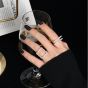 Регулируемое кольцо с геометрическими полосками в стиле минимализма из стерлингового серебра 925 пробы