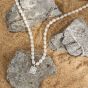 Elegante collar de plata esterlina con rectángulo de perlas naturales CZ 925