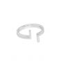 Fashion Double T Letters 925 Sterling Silver Adjustable Ring