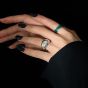 Регулируемое кольцо нерегулярной формы из серебра 925 пробы с эпоксидной смолой Holiday