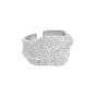 Fashion Irregular Wave Wide 925 Sterling Silver Adjustable Ring