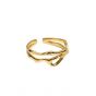 Модное нерегулярное полое регулируемое кольцо из стерлингового серебра 925 пробы
