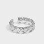 Fashion Twist Knitting 925 Sterling Silver Adjustable Ring