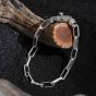 Мужской винтажный браслет из стерлингового серебра 925 пробы с полой цепочкой