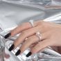 Elegante anillo ajustable de plata de ley 925 irregular con perlas naturales
