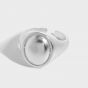 Simple Vintage Geometry Oval 925 Sterling Silver Adjustable Ring