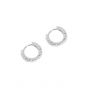 Mini Irregular Geometry Circle 925 Sterling Silver Huggie Hoop Earrings