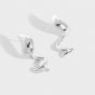 Elegant Waterdrop Wave Irregular 925 Sterling Silver Dangling Earrings