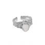 Fashion Irregular Mother of Shell 925 Sterling Silver Adjustable Ring