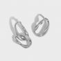 Office Asymmetry Hollow Chain 925 Sterling Silver Dangling Earrings