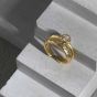 Модное двухслойное регулируемое кольцо из стерлингового серебра 925 пробы