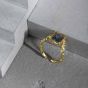 Gift Geometry Black Square Регулируемое кольцо из стерлингового серебра 925 пробы