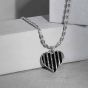 Fashion Irregular Black Epoxy Heart 925 Sterling Silver Necklace