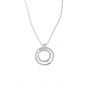 Collar de plata de ley 925 con anillos de círculo de hija simple