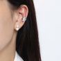 Elegant Round Natural Cultured Pearl 925 Sterling Silver Stud Earrings