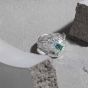 Элегантное нерегулярное зеленое регулируемое кольцо из стерлингового серебра 925 пробы CZ 925