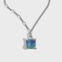 Geometry Colorful Radiant CZ 925 Sterling Silver Necklace
