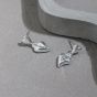 Mini Double Hearts Gift 925 Sterling Silver Dangling Earrings