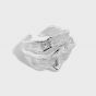 Classic Double Layer Irregular 925 Sterling Silver Adjustable Ring