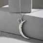 Женское ожерелье CZ Crescent Moon из стерлингового серебра 925 пробы