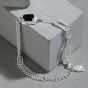 Irregular Geometry Baguette Black CZ 925 Sterling Silver Bracelet