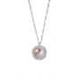 Elegant Round Created Moonstone 925 Sterling Silver Necklace