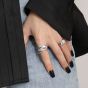 Fashion Irregular Lines Cross Wide 925 Sterling Silver Adjustable Ring