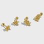 Симпатичные мини-серьги-гвоздики из стерлингового серебра 925 пробы с морской звездой