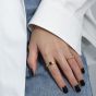 Модное регулируемое кольцо с нерегулярной черной геометрией CZ 925 из стерлингового серебра