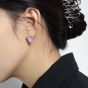 Geometry Natural Crystal Rectangle 925 Sterling Silver Stud Earrings