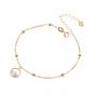 Holiday Round CZ Spring Waterdrop Beads 925 Sterling Silver Bracelet