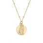 Fashion Yellow Gold Round Coin 925 Sterling Silver Necklace