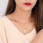 Fashion Yellow Gold Round Coin 925 Sterling Silver Necklace