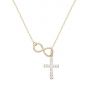 Classic CZ Cross Infinite 925 Sterling Silver Necklace