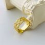 Золотая полая витая звездочка из серебра 925 пробы с широким кольцом