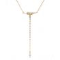 Girl CZ Bowknot Tassels 925 Sterling Silver Necklace
